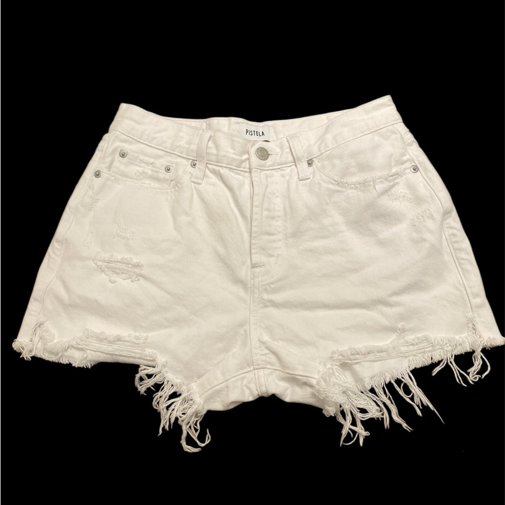 Pistola Gigi White Denim Shorts